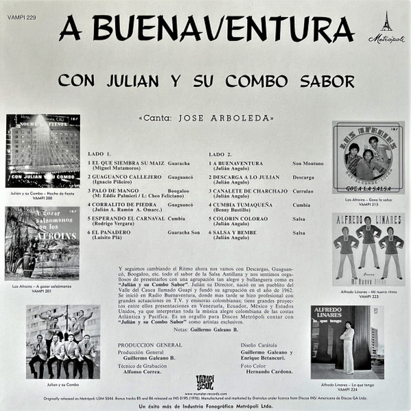Julian Y Su Combo Sabor – A Buenaventura (LP) 