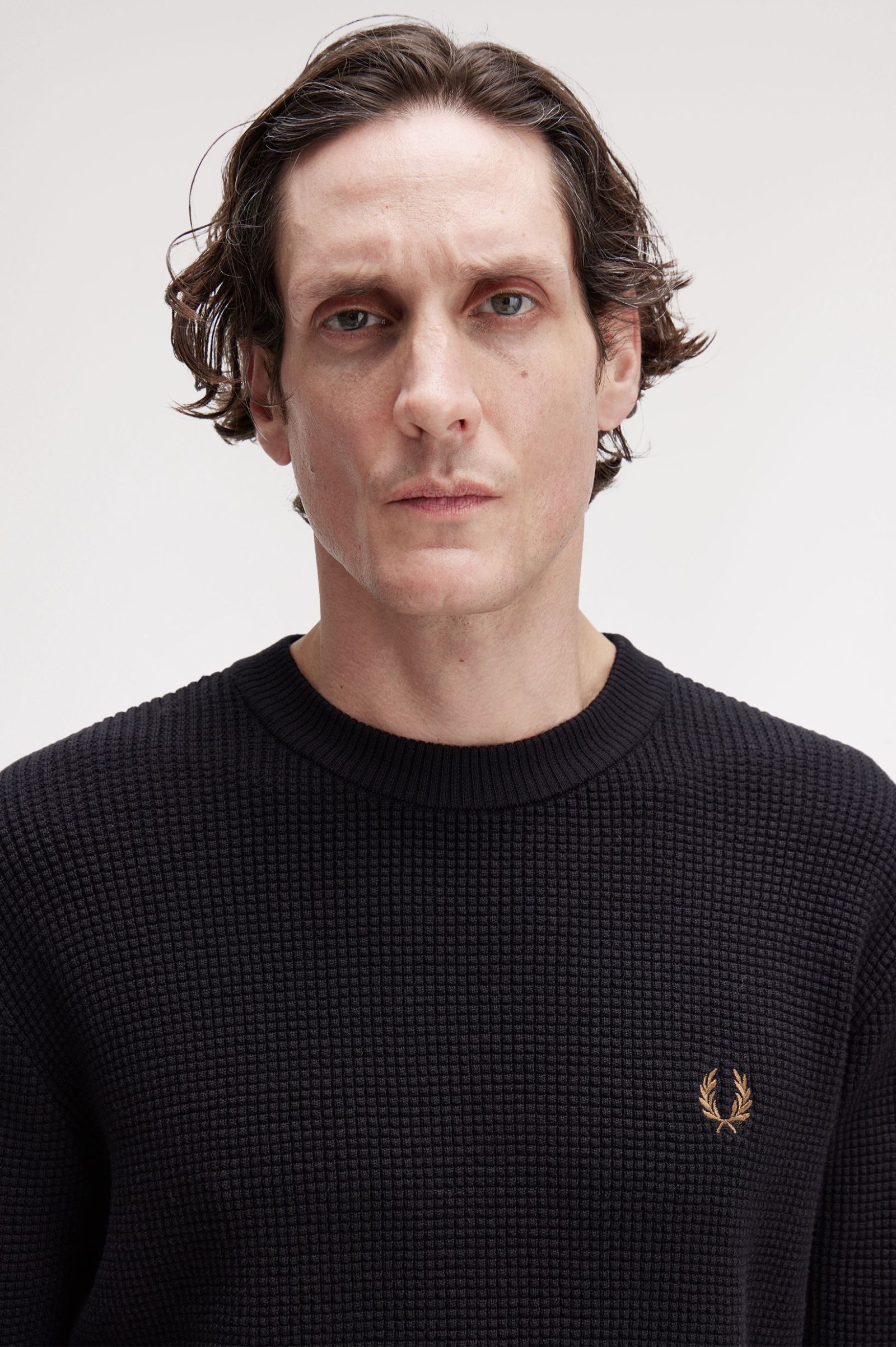 Fred Perry Waffle Stitch Jumper (Black)