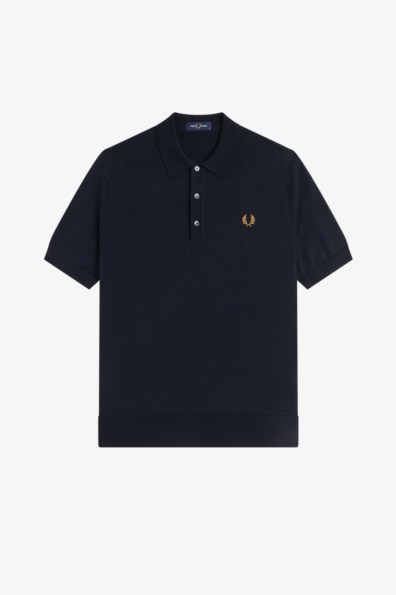 Fred Perry Long Staple Cotton Knitted Shirt (Navy)