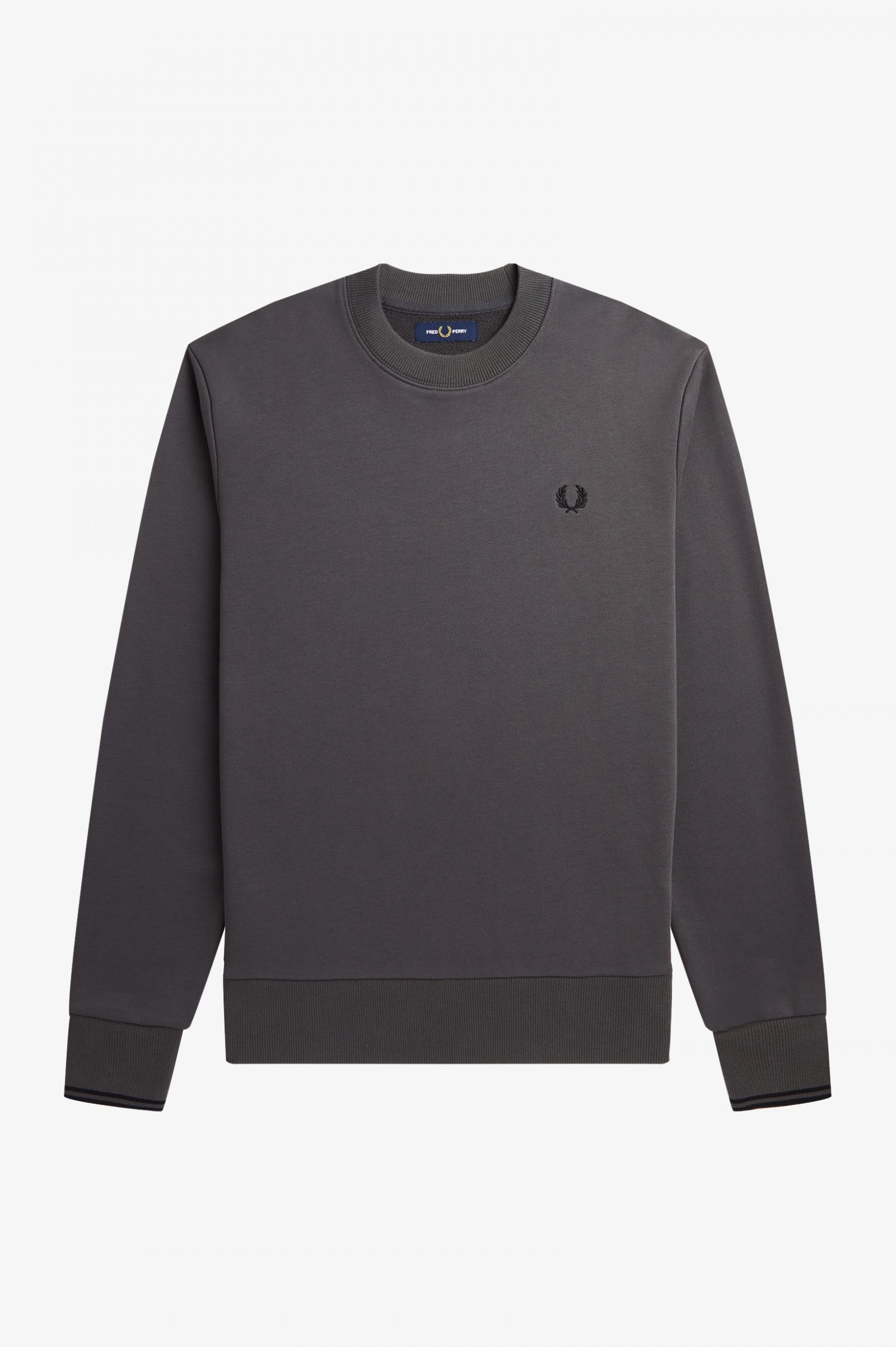 Fred Perry Sweatshirt mit Rundhalsausschnitt in Dunkelgrau