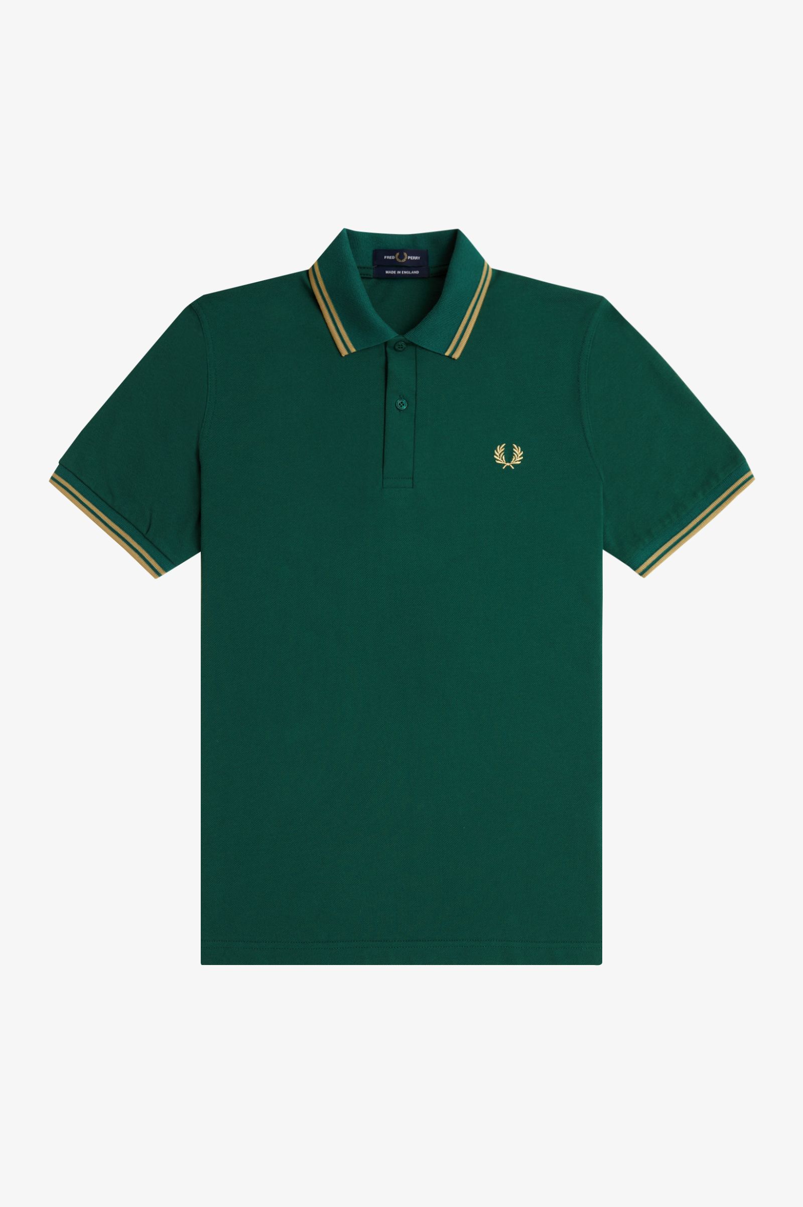 Fred Perry Made in England Twin Tipped Fred Perry Shirt (Laurelwreath Green/Champagne)