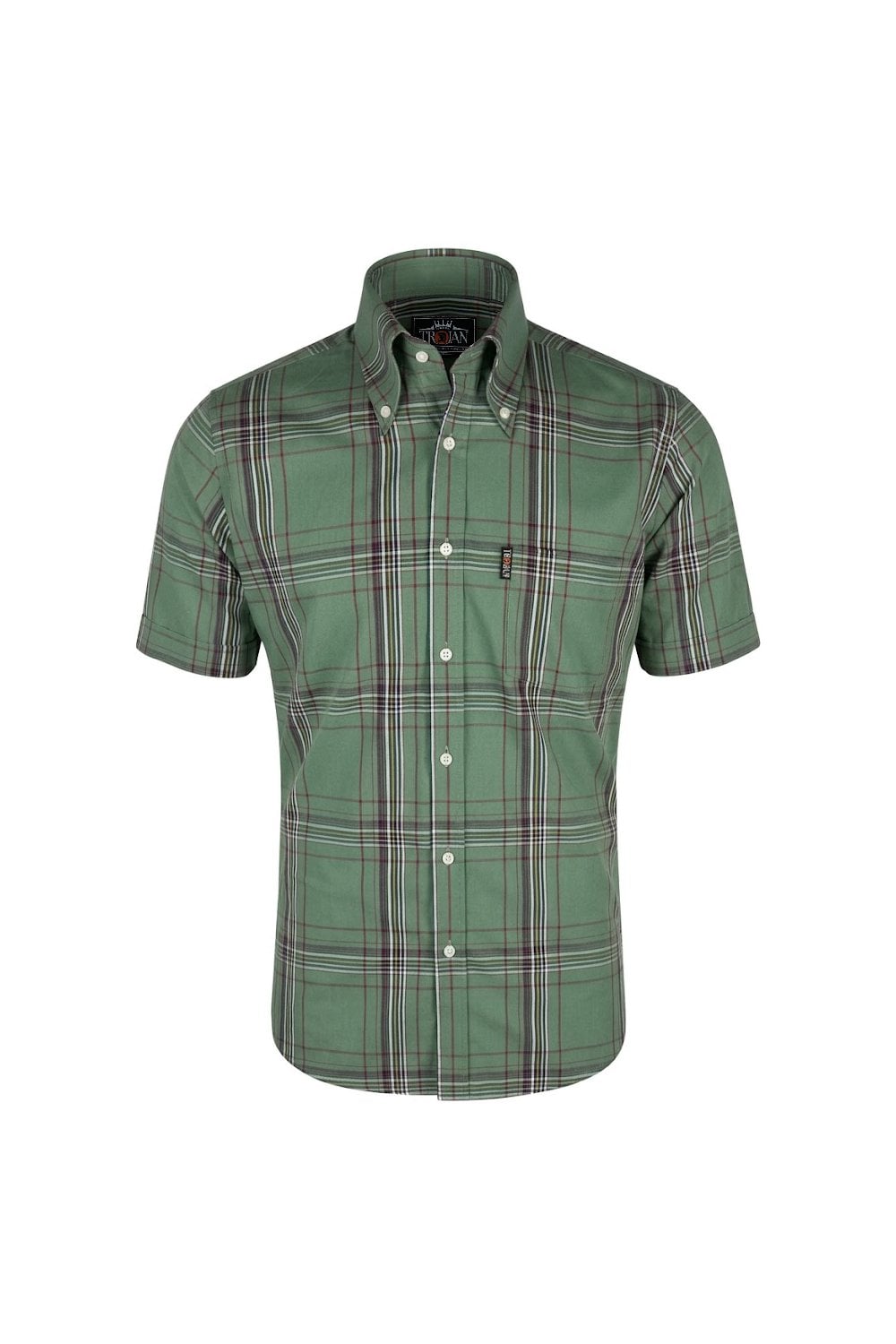 Trojan Large Check B/D S/S (Green) TC/1062