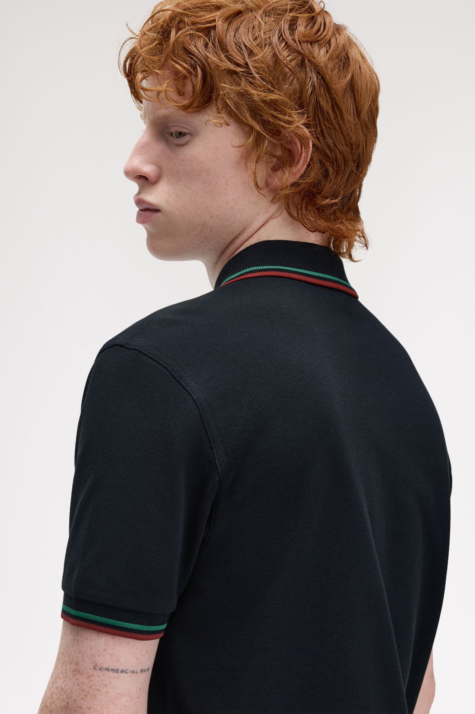 Fred Perry Twin Tipped Polo Shirt (Navy/Sport Green/Burnt Red)