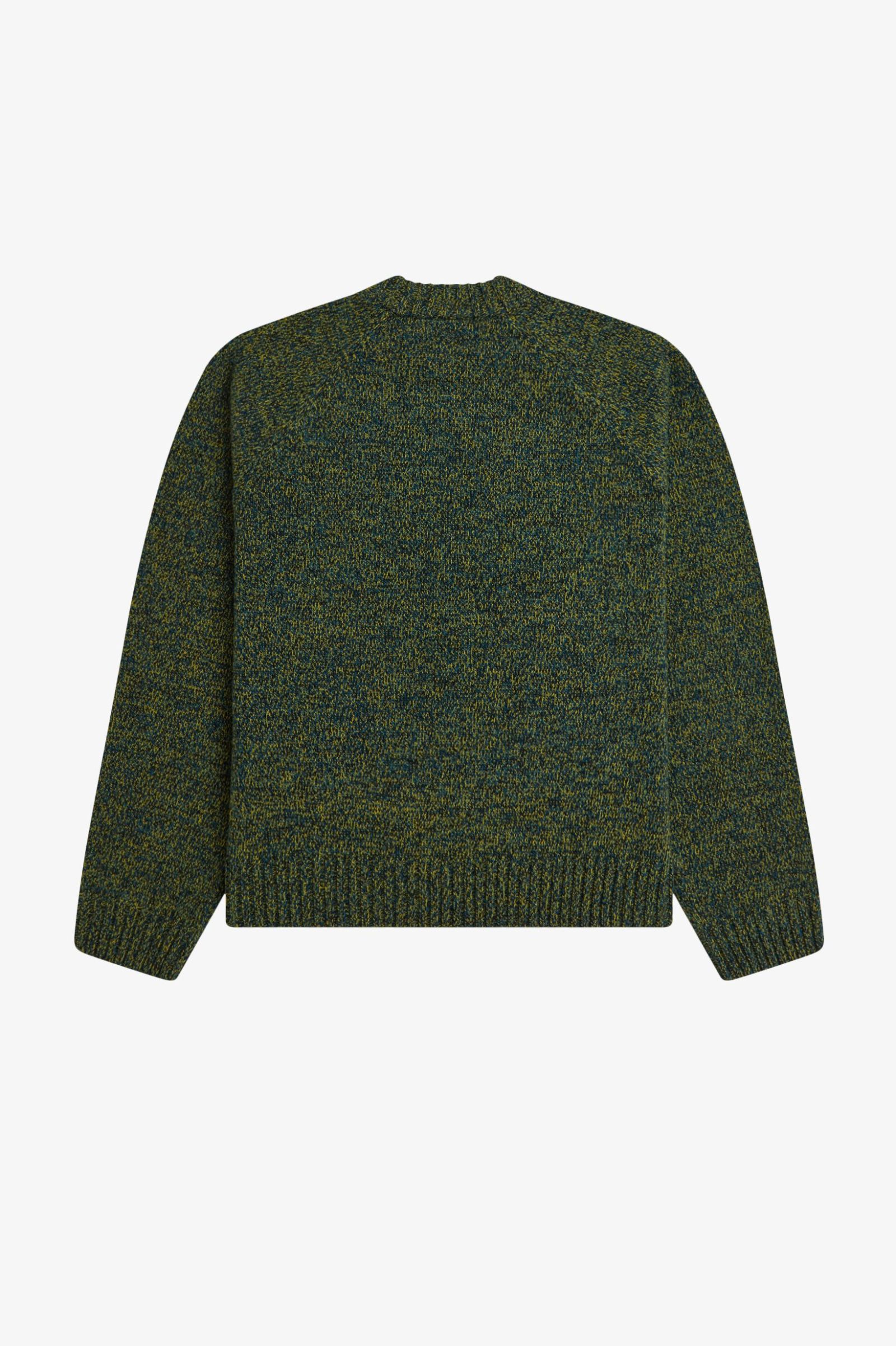Fred Perry Twisted Marl Mock Neck Jumper (Tennisball Yellow/Dark Petrol/Black)
