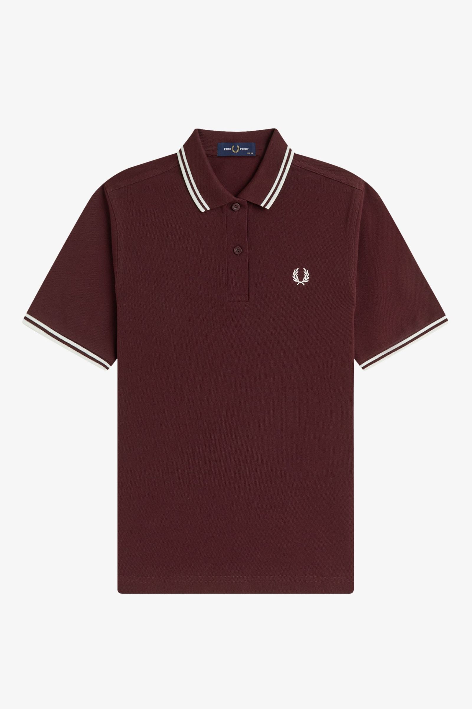 Fred Perry Damen Twin Tipped Polo Shirt (Oxblood)