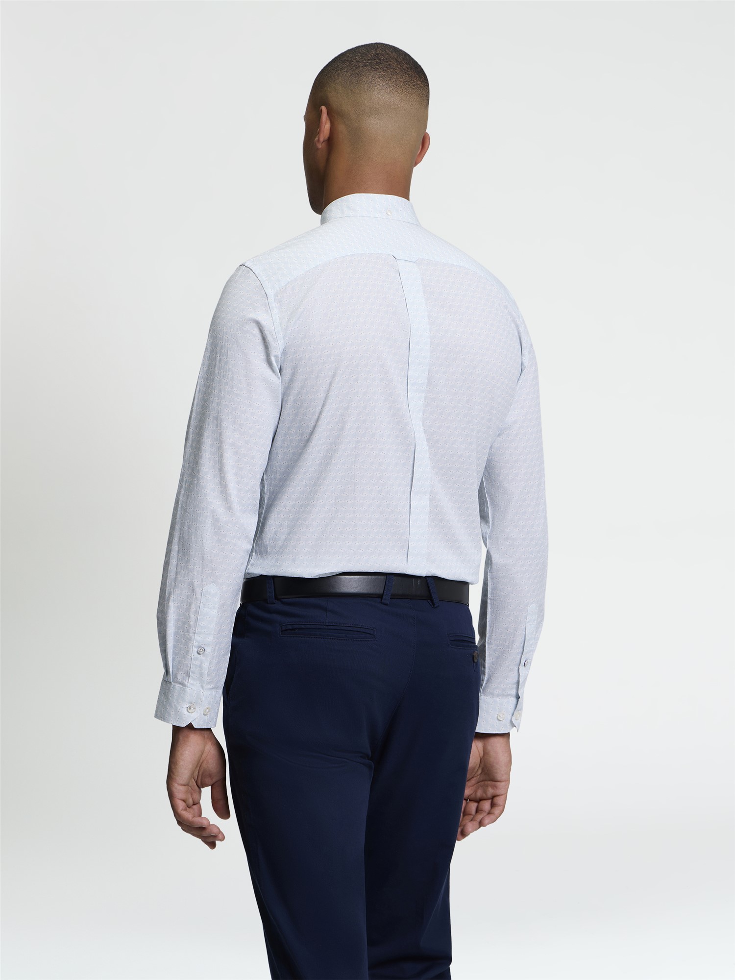 Ben Sherman Long Sleeve Optic Geo Print Shirt (Snow White)