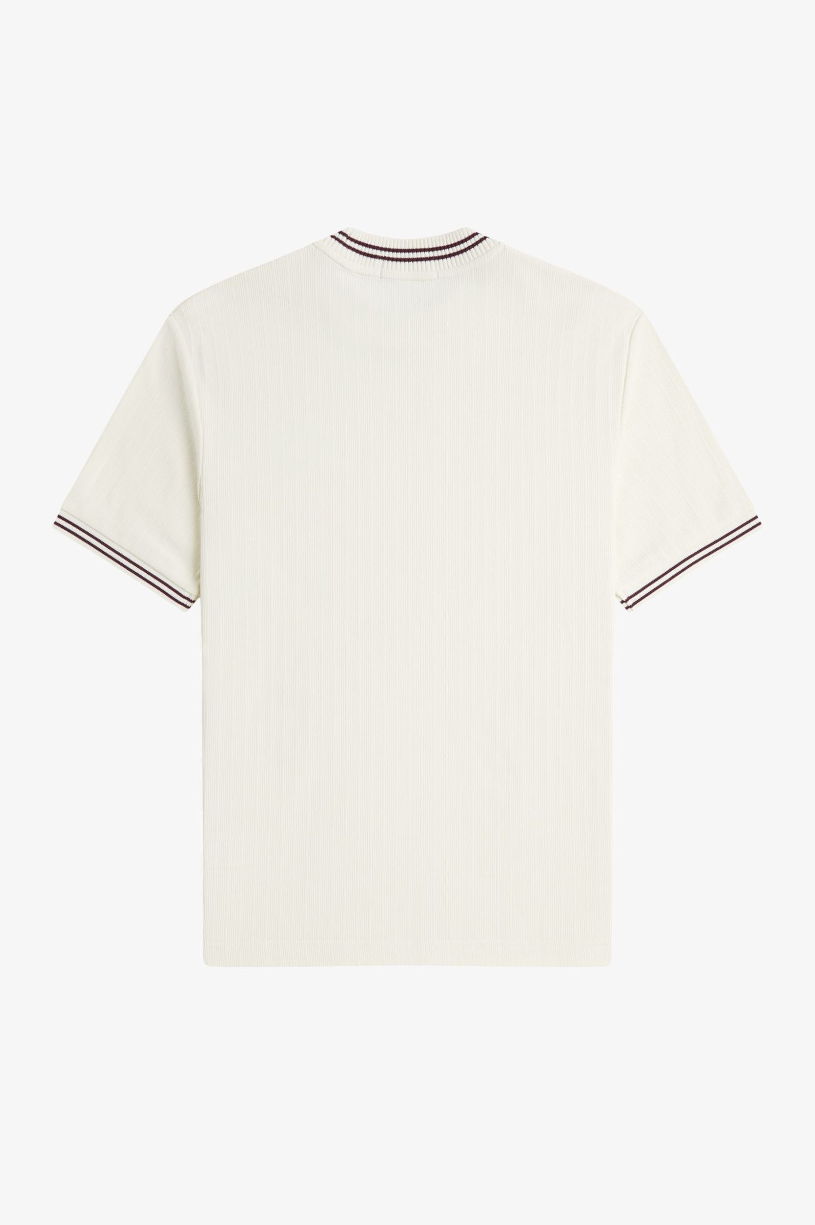 Fred Perry Ribbed Jersey T-Shirt in Ecru