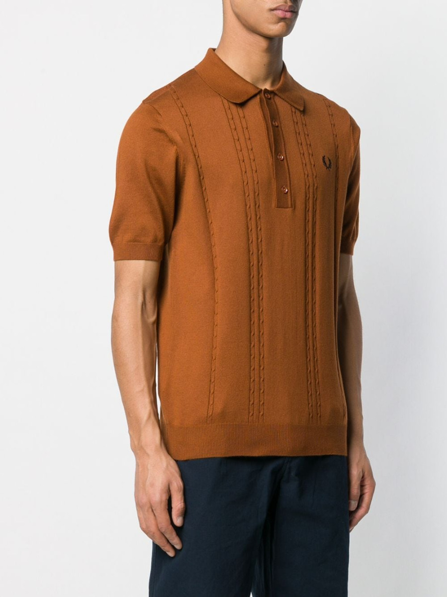Fred Perry Reissure Shirt Cable Knitted Caramel K5301 -40