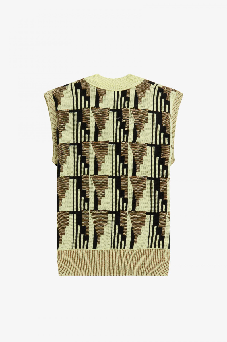 Fred Perry Damen Tank Jacquard Wax Yellow