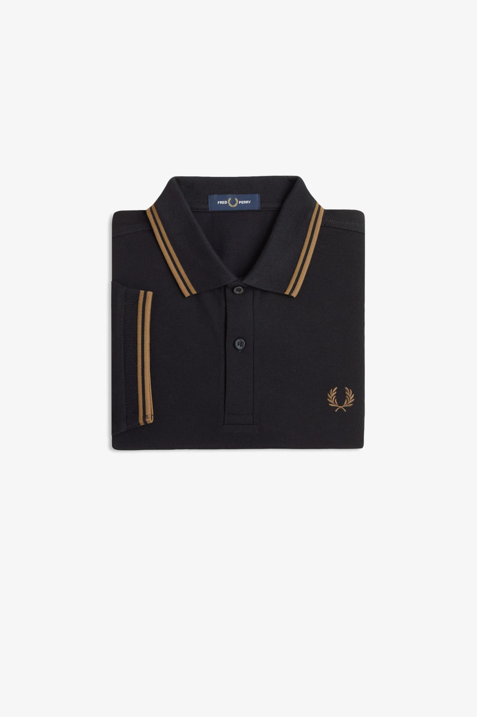 Fred Perry Twin Tipped Polo Shirt (Black/Shaded Stone)