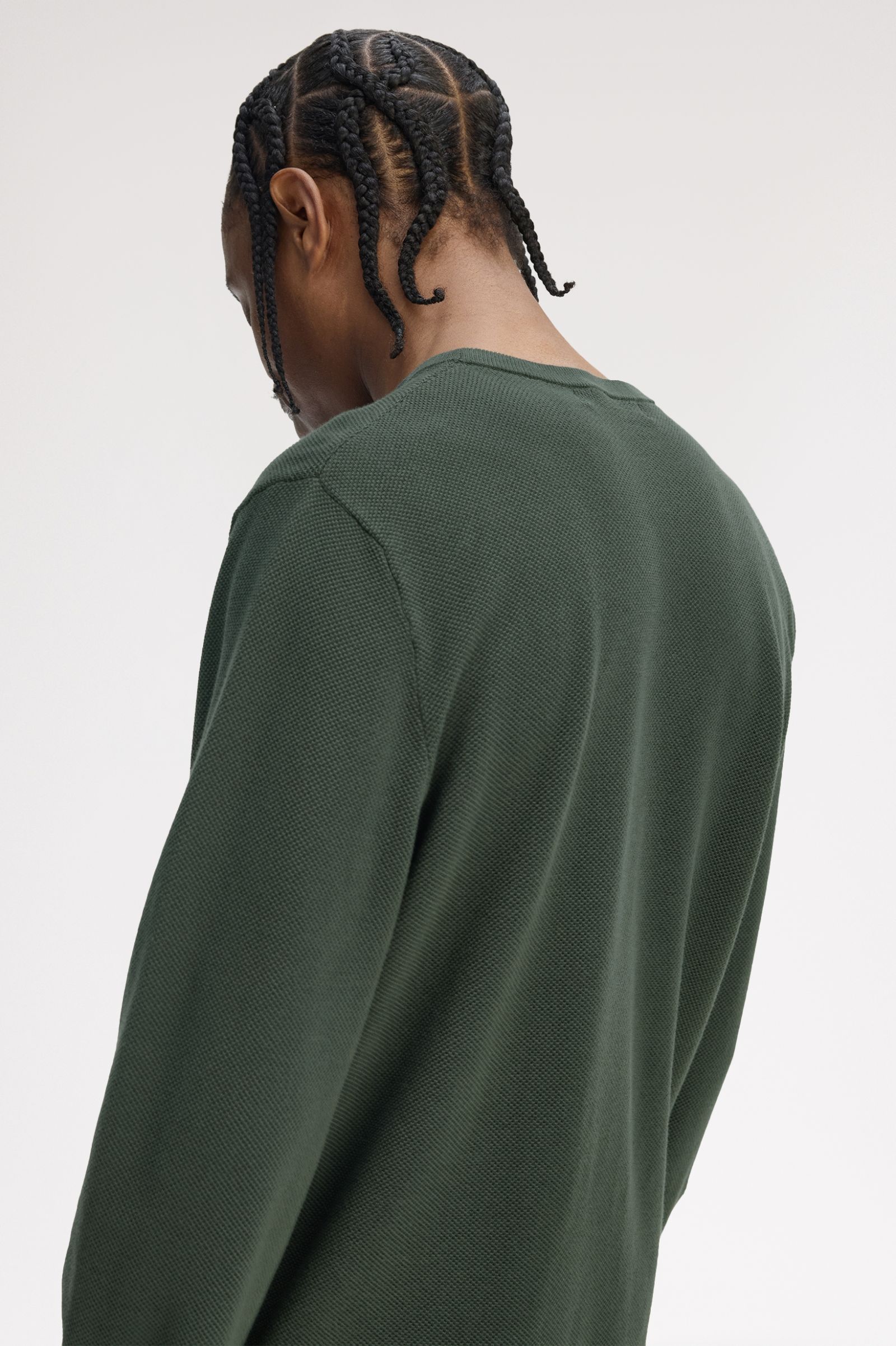 Fred Perry Pique Stitch Jumper (Court Green)