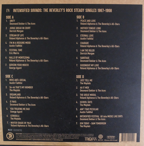 Various – Intensified Sounds: The Beverley's Rock Steady Singles 1967 - 1968 (DOLP)  