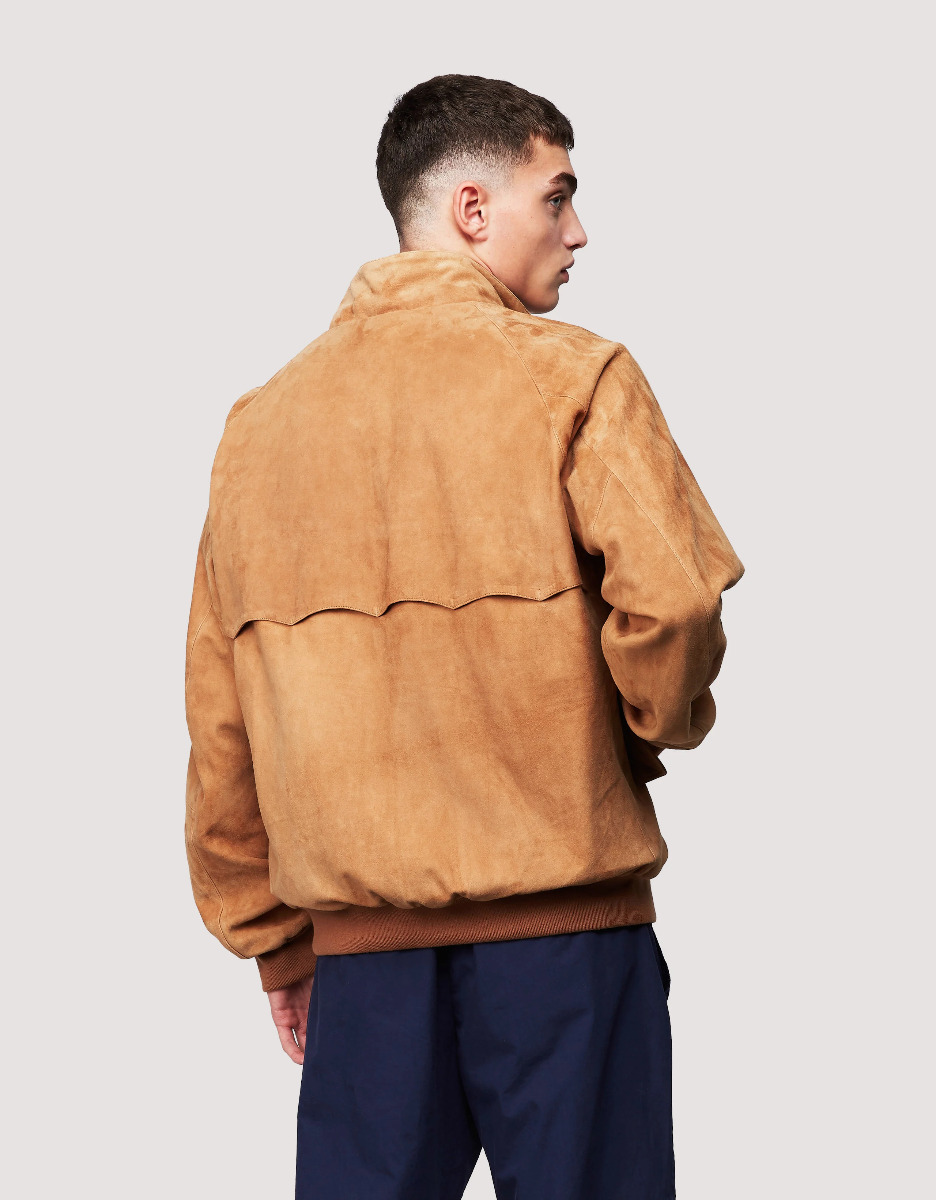 Baracuta G9 Harrington Suede Tobacco