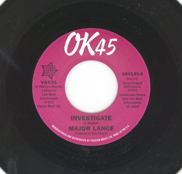 Major Lance – Investigate / It's The Beat (7'')   