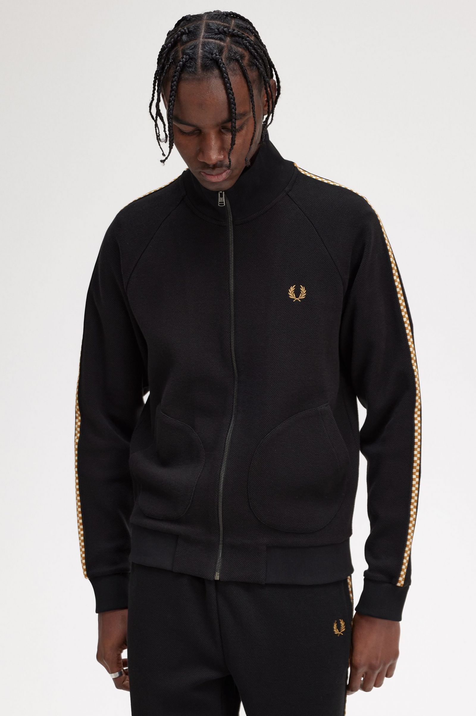 Fred Perry Chequerboard Tape Jacke in Black