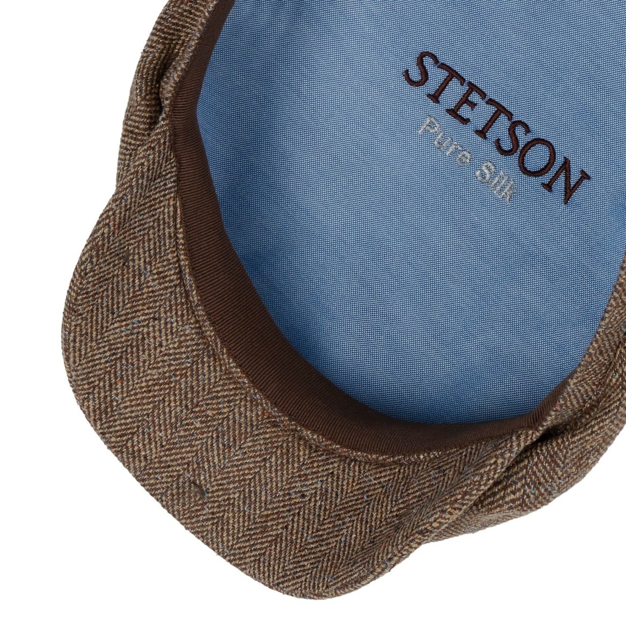 Stetson Belfast Silk Flat Cap (Beige/Brown)