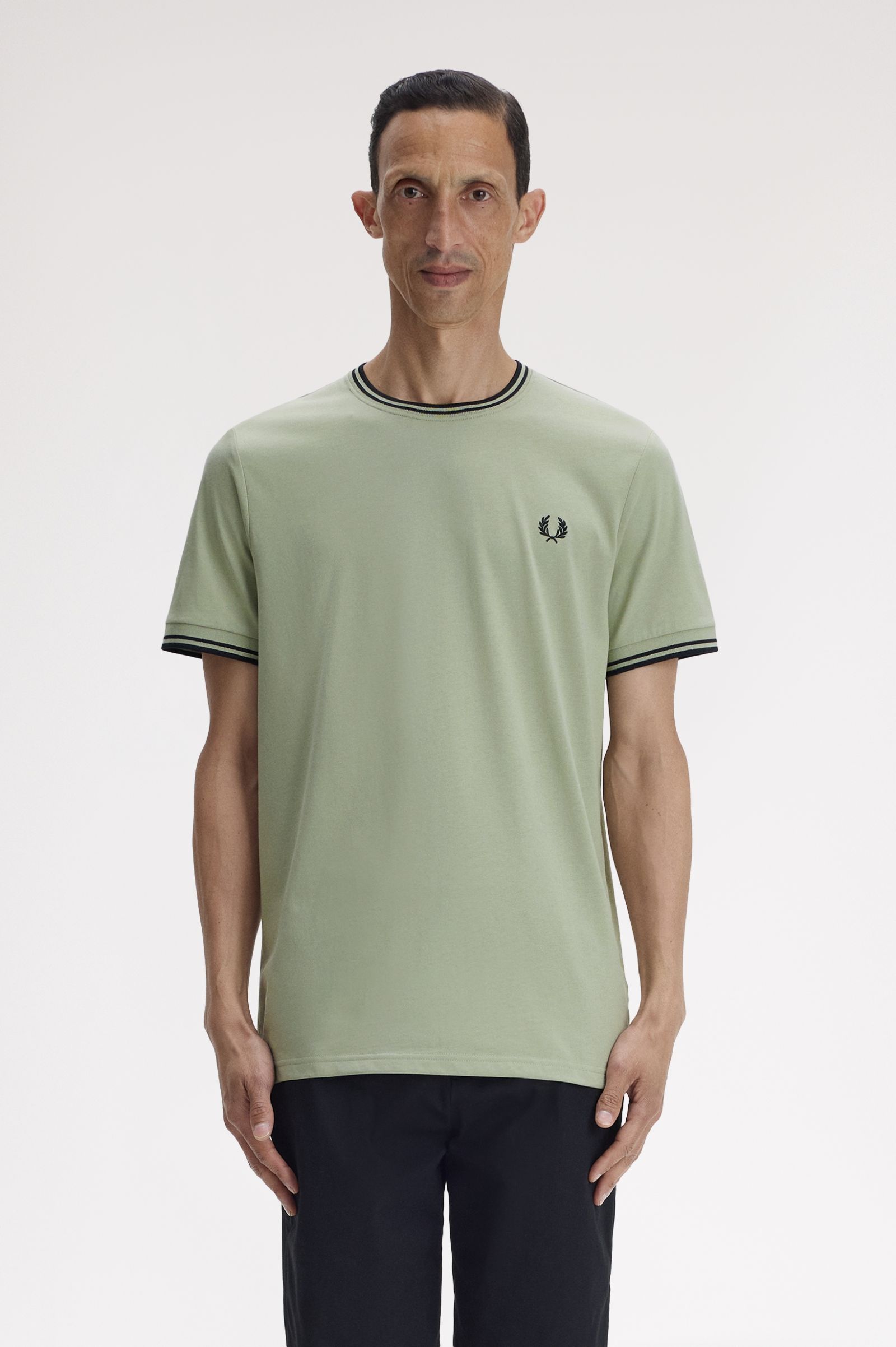 Fred Perry Twin Tipped T-Shirt (Seagrass/Black)