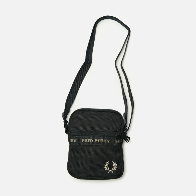 Fred Perry Taped Side Bag in Black 