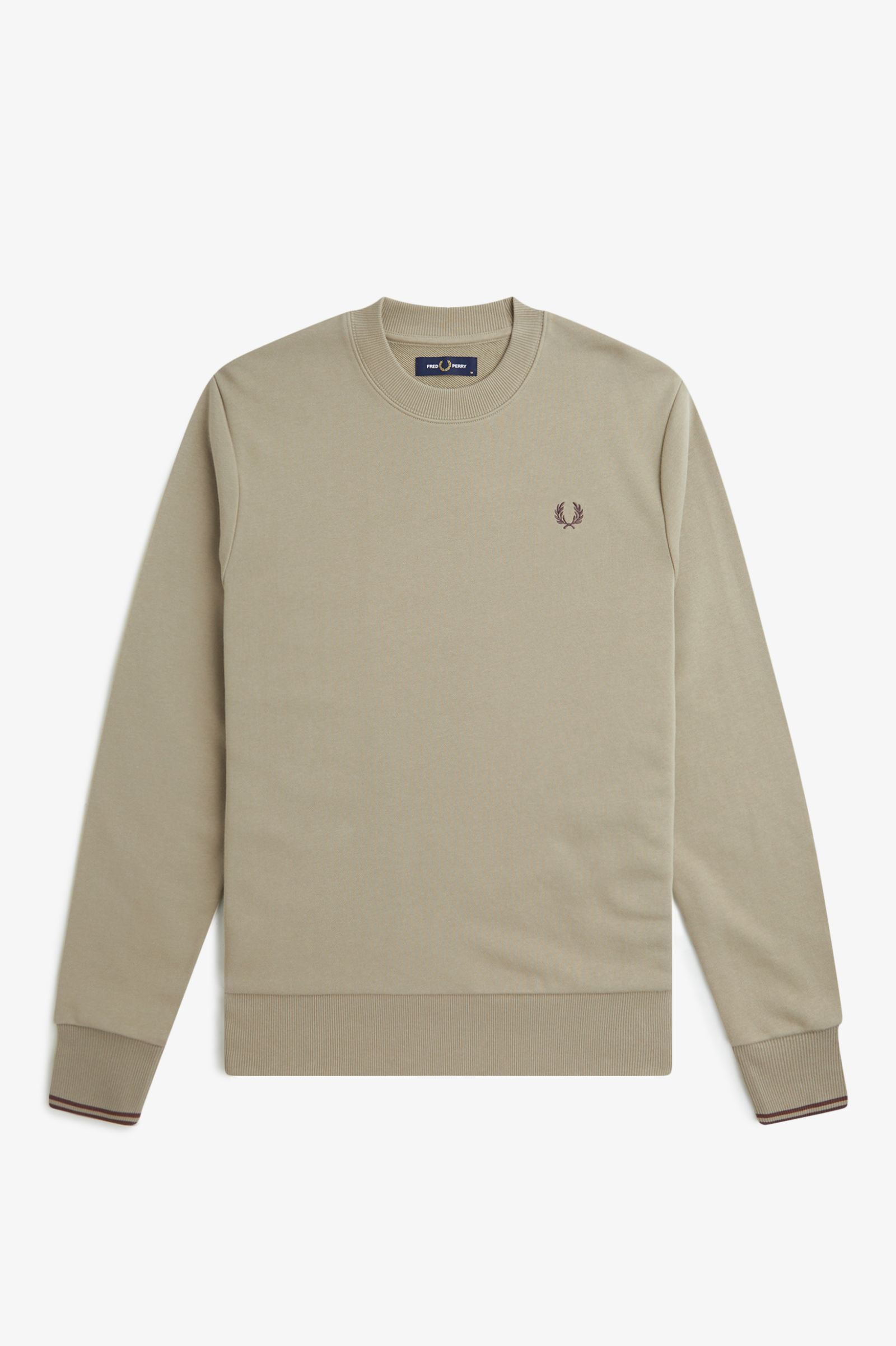 Fred Perry Crew Neck Sweatshirt in Warm Grey 