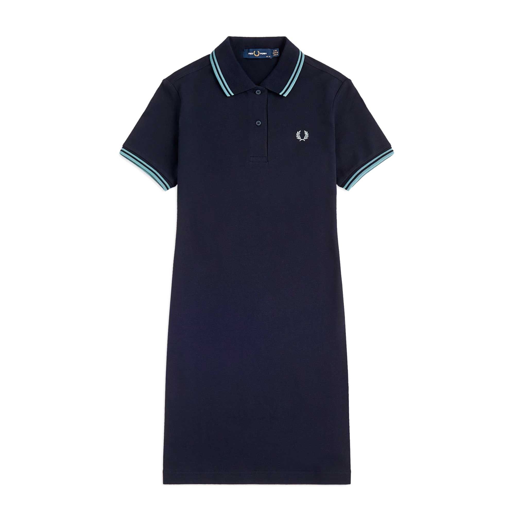 Fred Perry Womens Twin Tipped Polo Shirt Dress - Navy