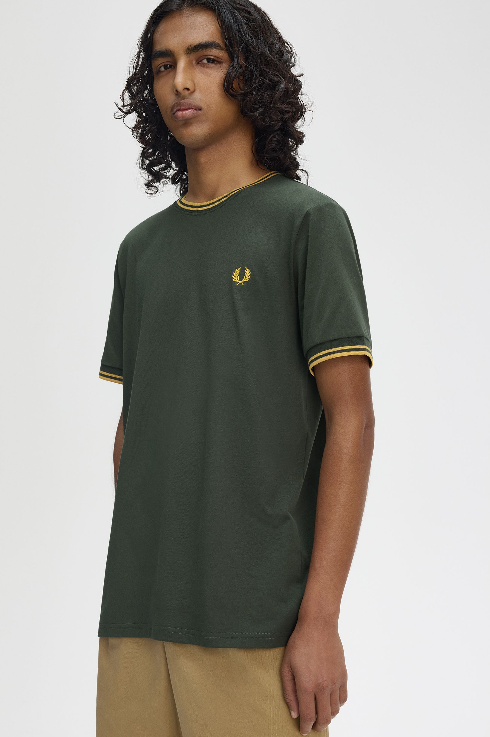 Fred Perry Twin Tipped T-Shirt (Courtgreen/Honeycomb)