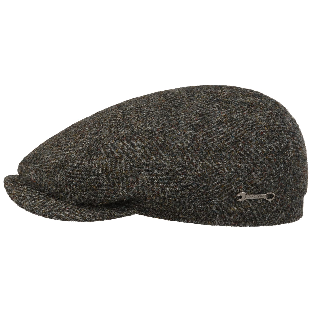 Harris Tweed Driver Flat Cap (Olive-Mottled)