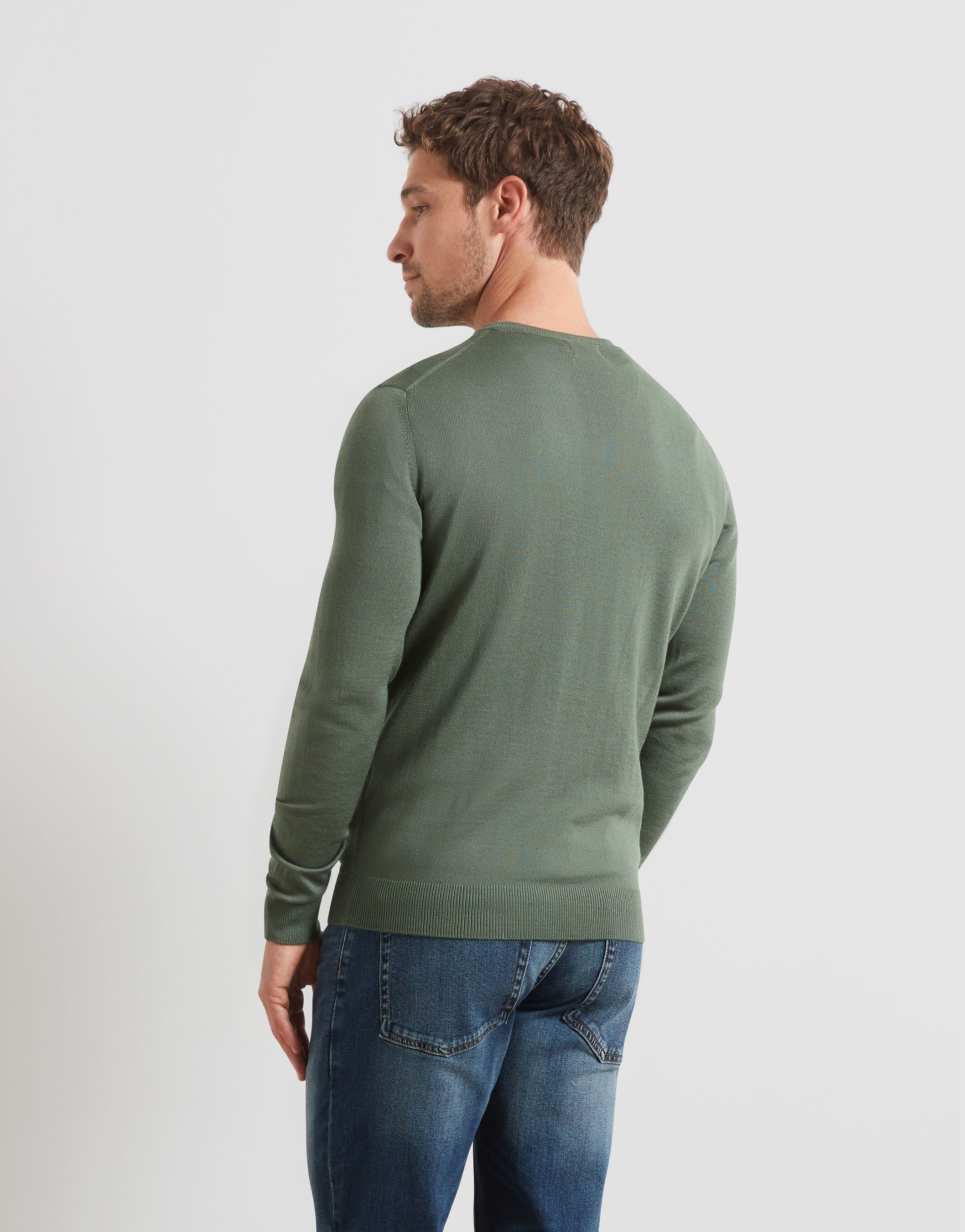  Farah Mullen Merino Wool Crew Neck Sweater (Rosemary) 