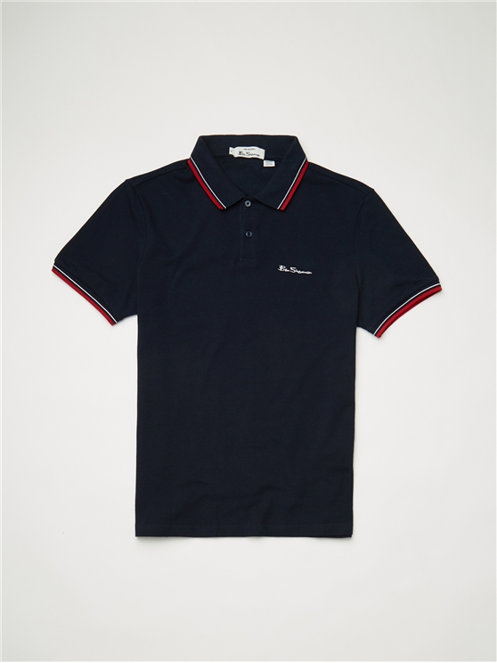 Ben Sherman Blaues Bio Signature Herren Polo Shirt in Dark Navy