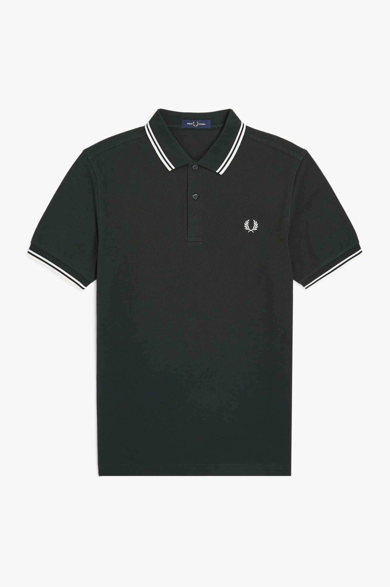 Fred Perry Twin Tipped Shirt in Nightgreen/Snow White