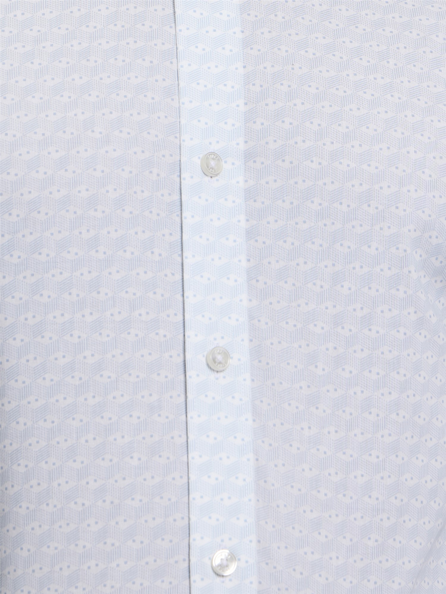Ben Sherman Long Sleeve Optic Geo Print Shirt (Snow White)