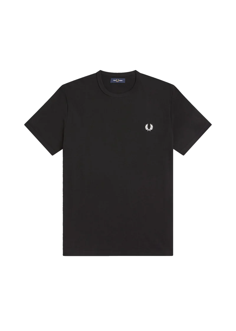 Fred Perry Ringer Damen T-Shirt in Black
