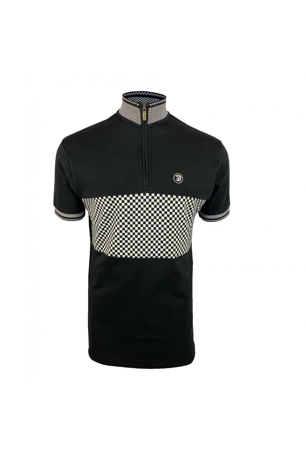 Trojan Zip Shirt Checkerboard in Black