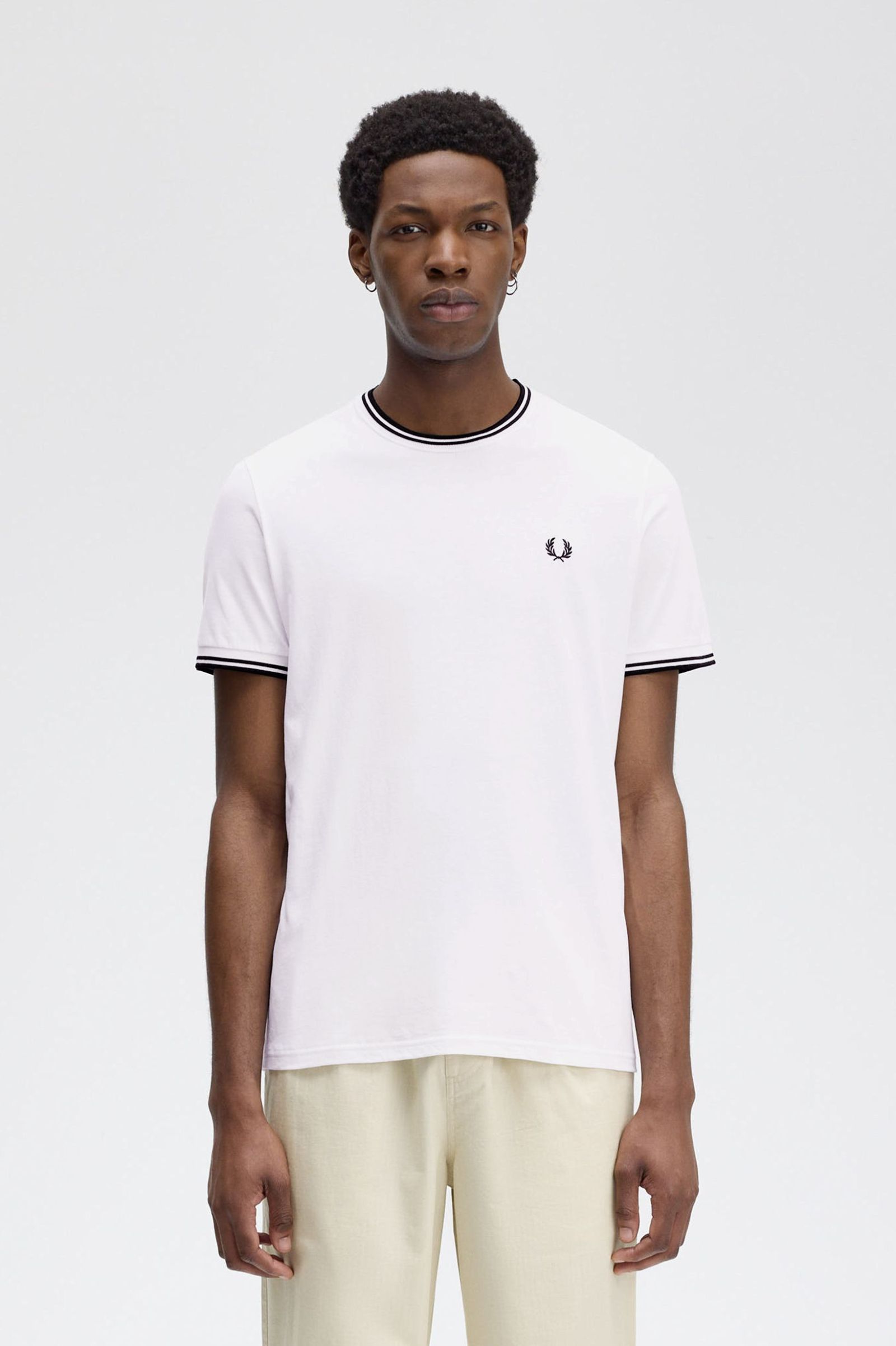 Fred Perry Twin Tipped T-Shirt in White 