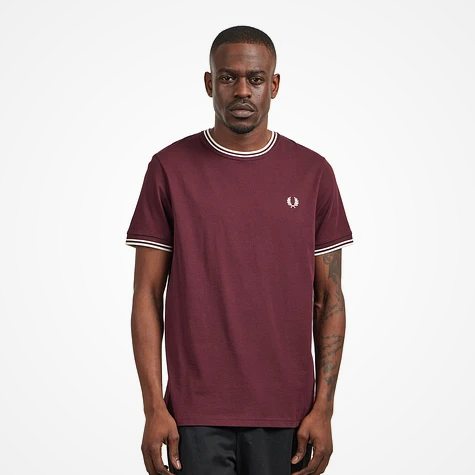 Fred Perry Twin Tipped T-Shirt (Oxblood/Ecru)
