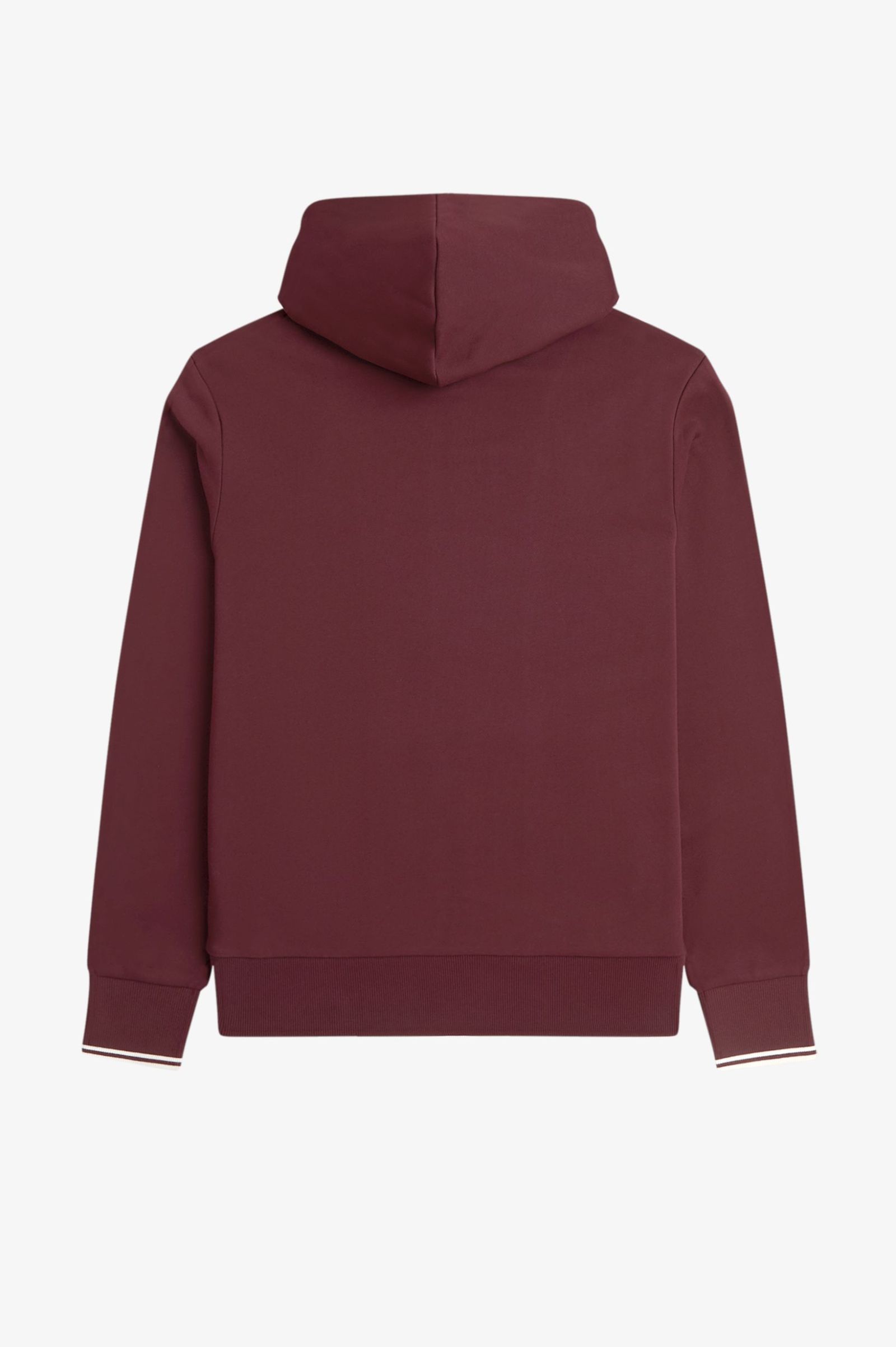 Fred Perry Hooded Zip Through Sweatshirt (Oxblood/Ecru)