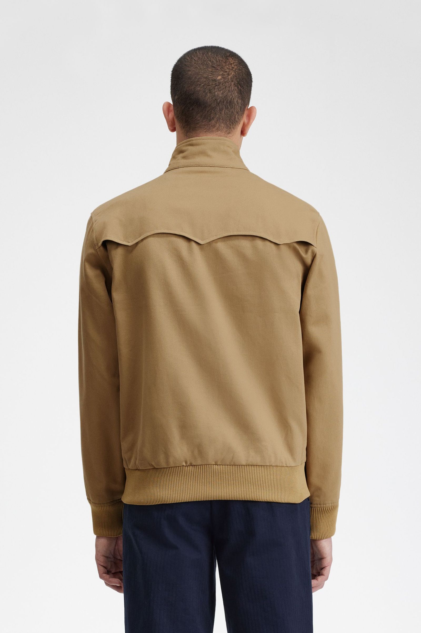 Fred Perry Corduroy Harrington Jacket in Warm Stone 