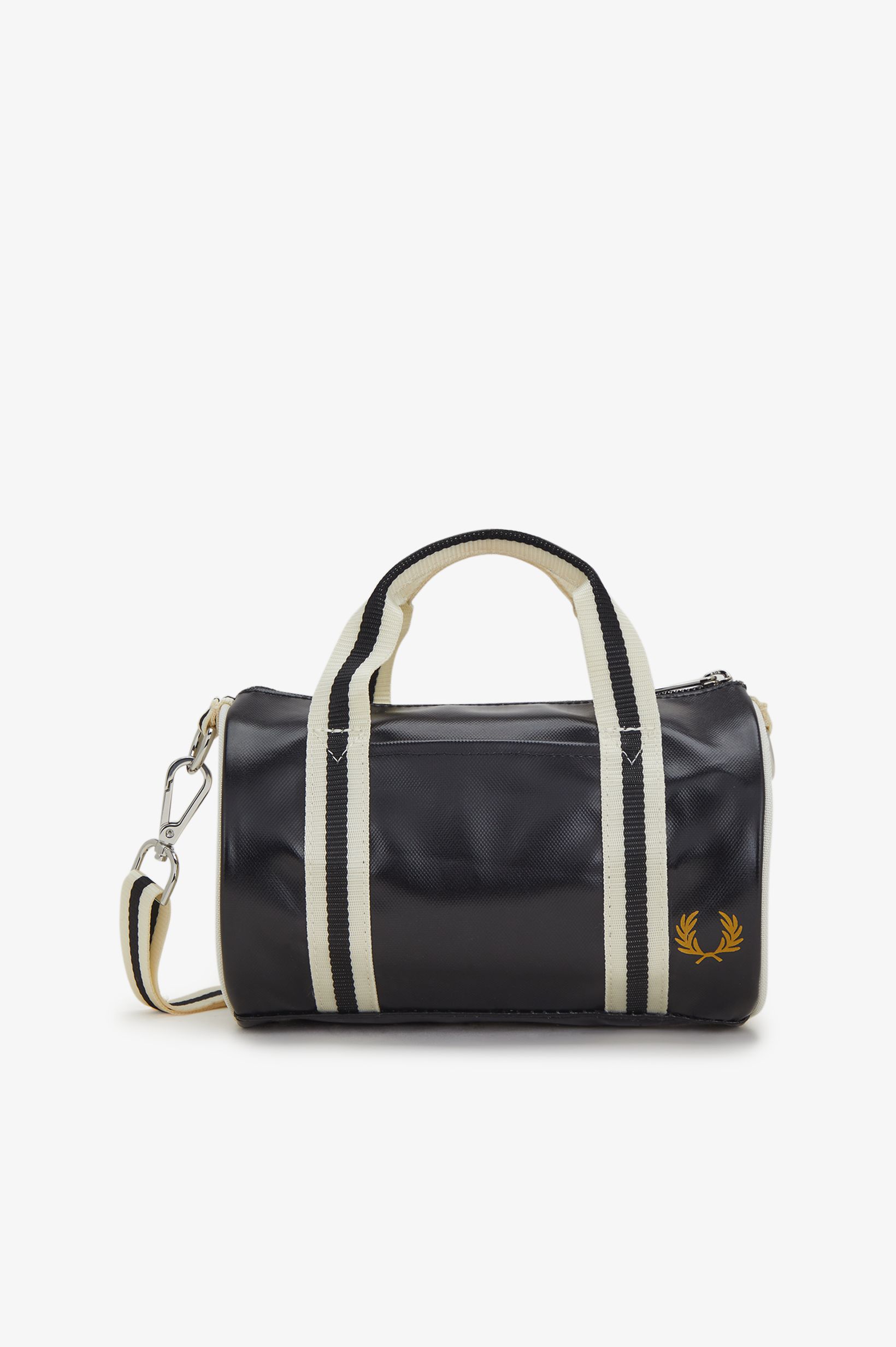 Fred Perry Classic Mini Barrel Bag in Black/Ecru