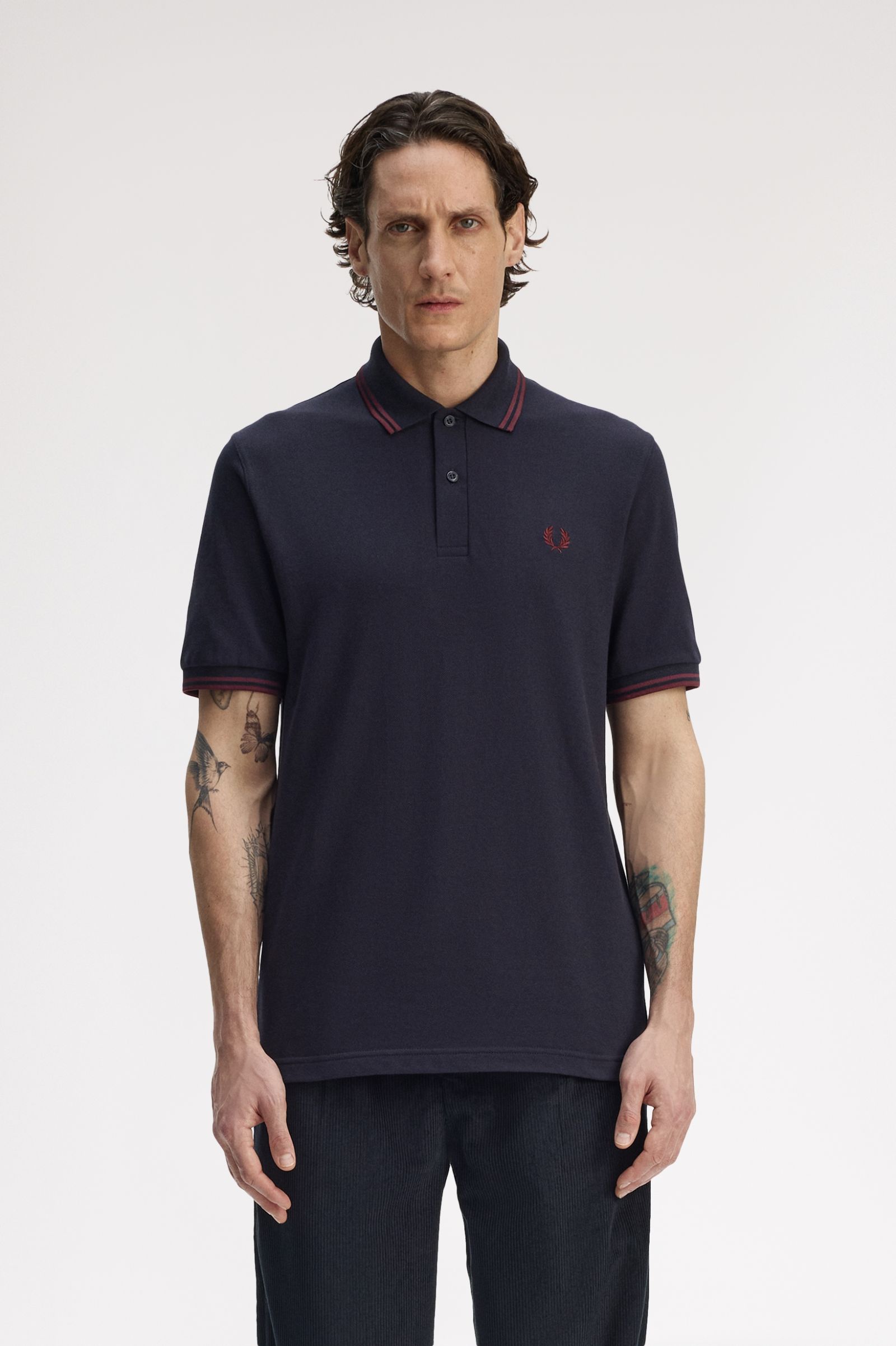 Fred Perry Made in England M12 Poloshirt (Navy/Oxblood)