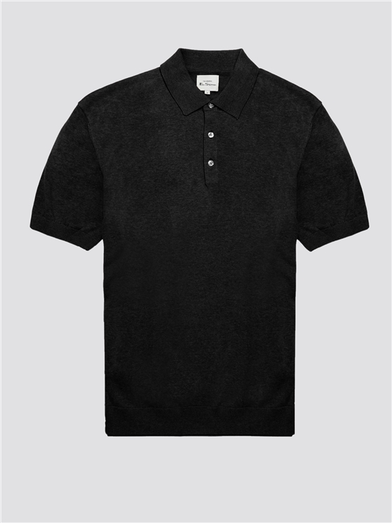 Ben Sherman Signature Knitted Polo Shirt in Dark Navy