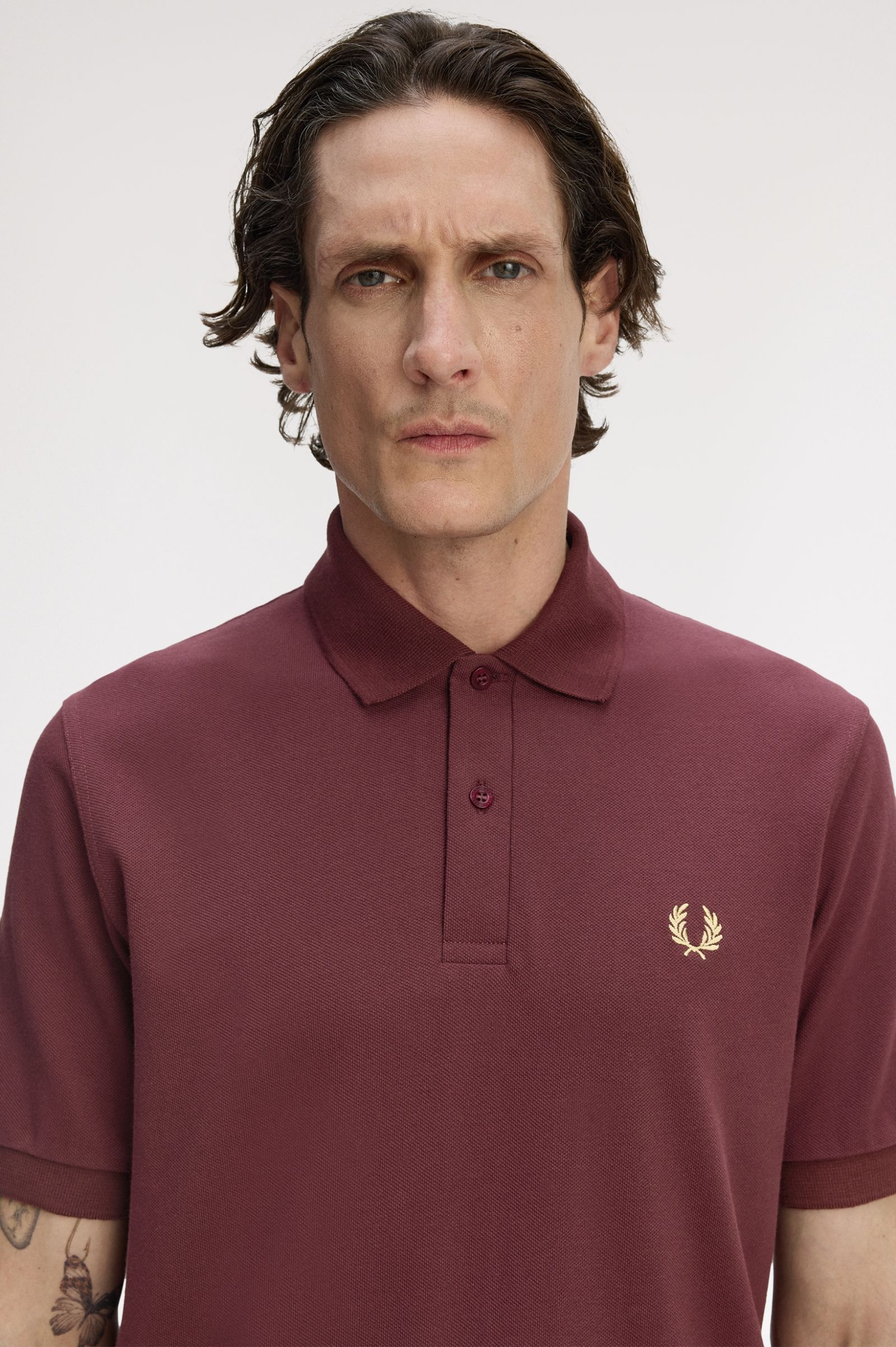Fred Perry Made in England M3 Poloshirt (Oxblood/Champagne)
