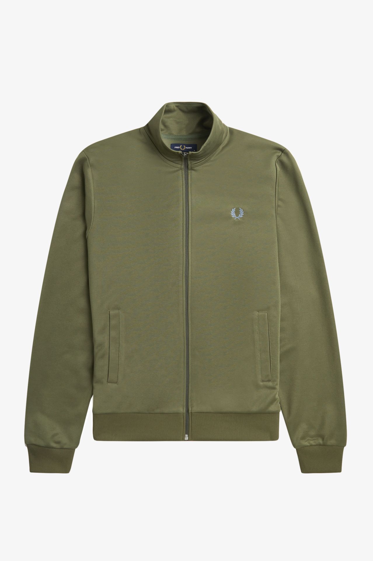 Fred Perry Track Jacket J6000 in Uniform Green / Ocean