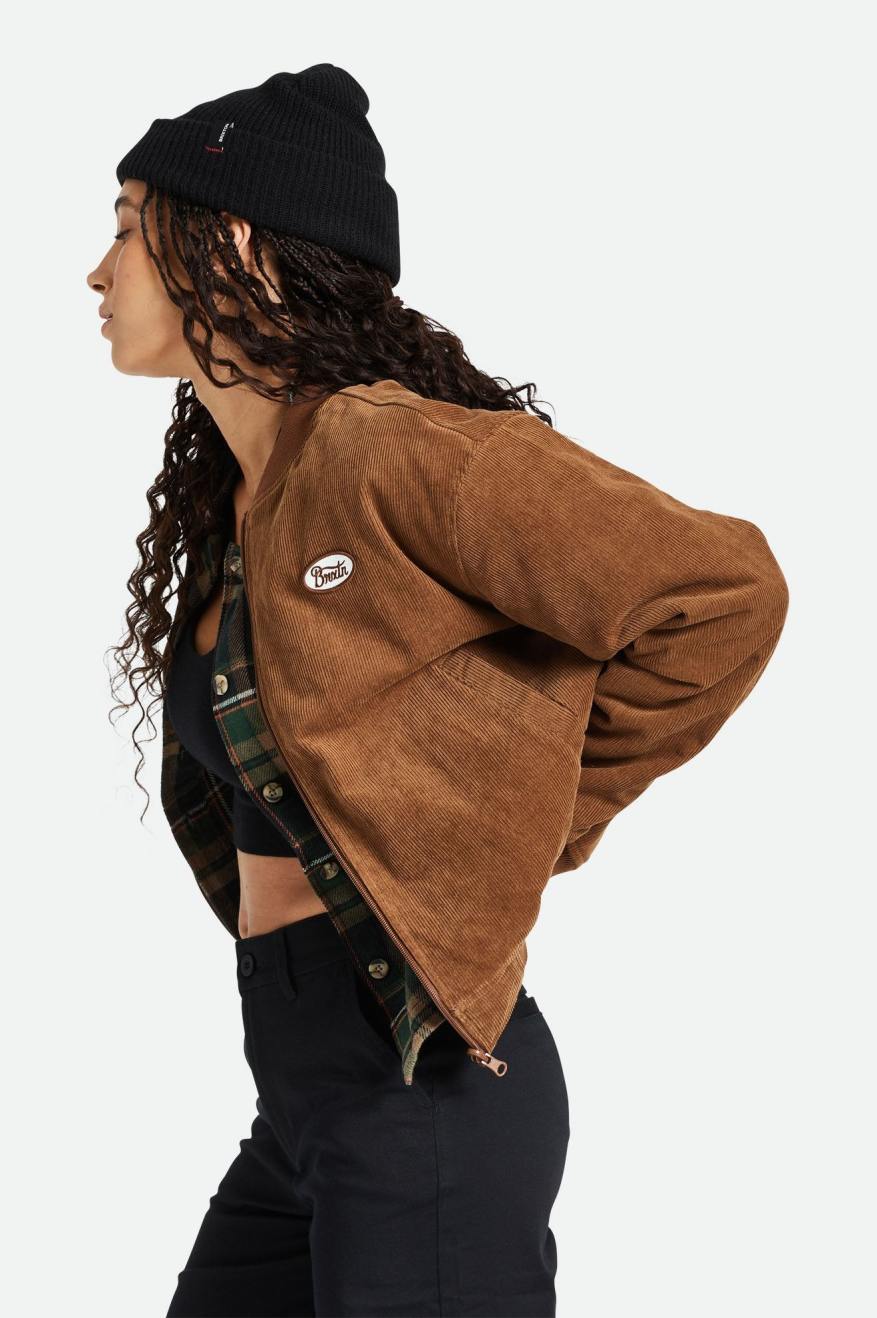 Brixton  Utopia Reversible Bomber Jacket in Bison