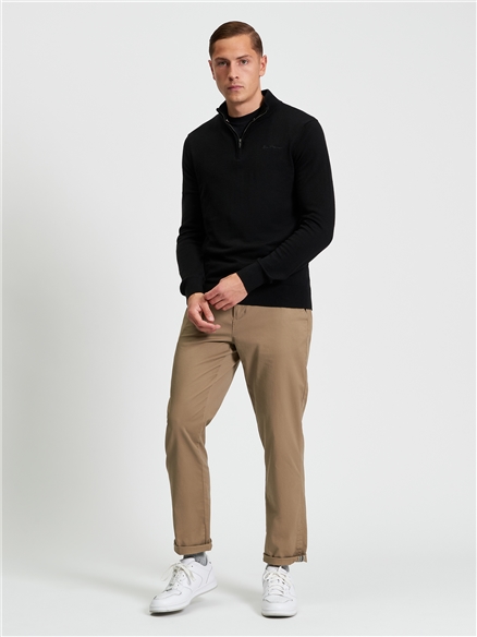 Ben Sherman Merino Half Zip (Black)