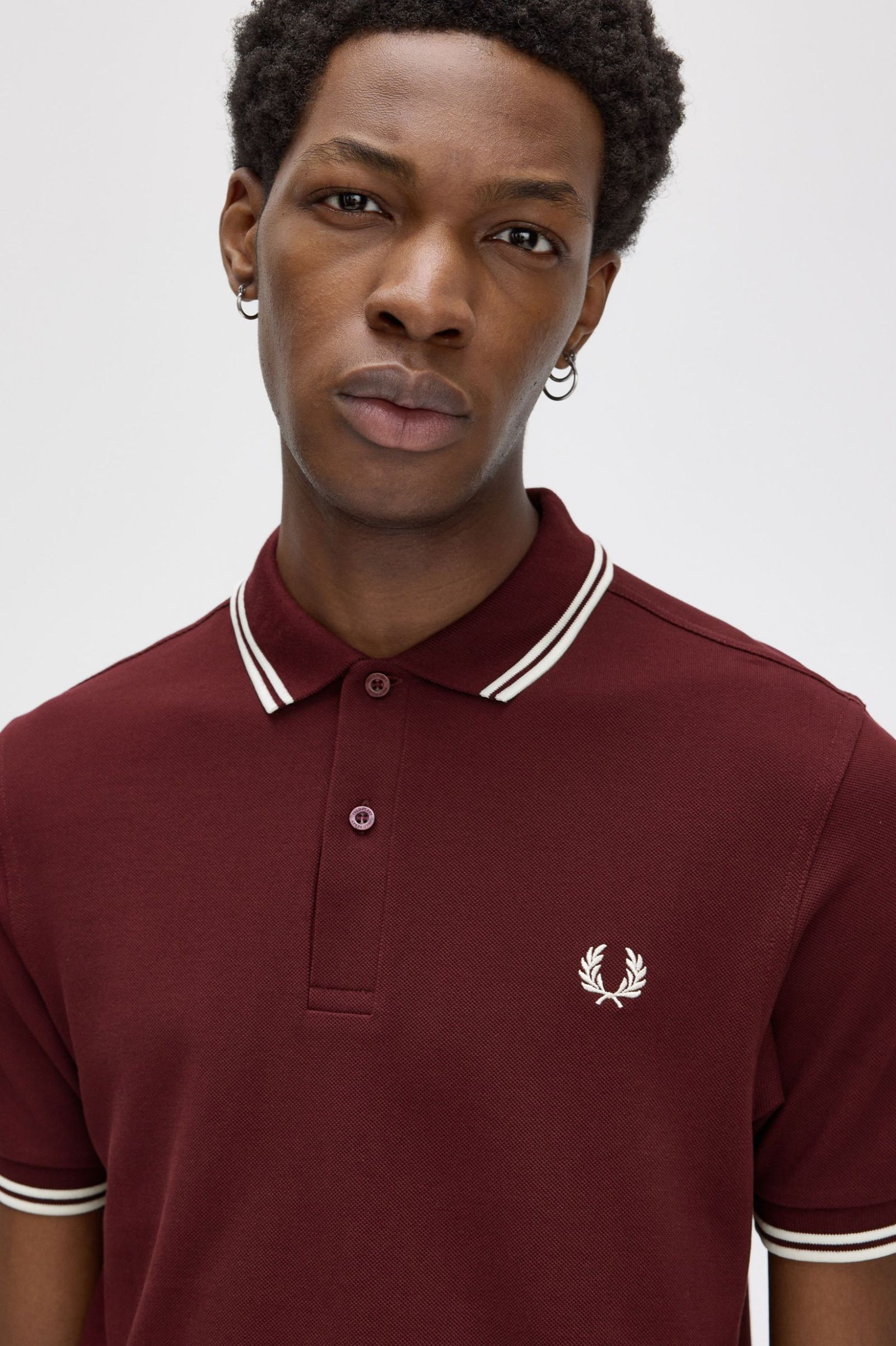 Fred Perry Twin Tipped Shirt in Oxblood