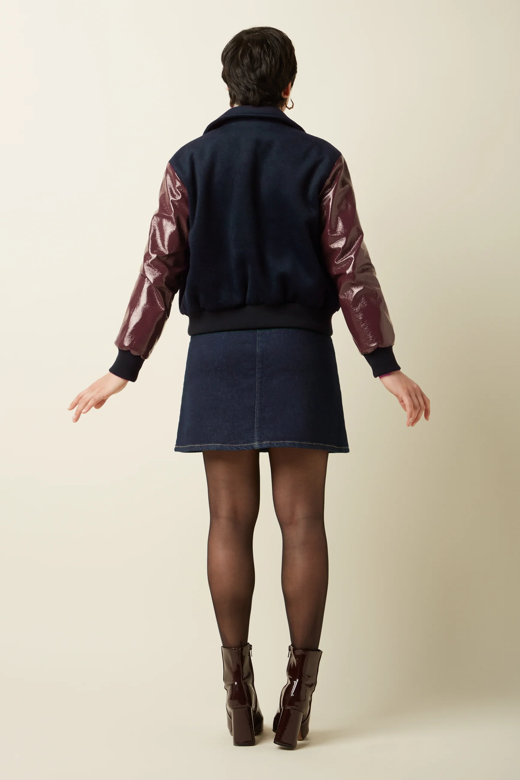King Louie Billie Baseball Jacket Shine (Bordeaux Red)