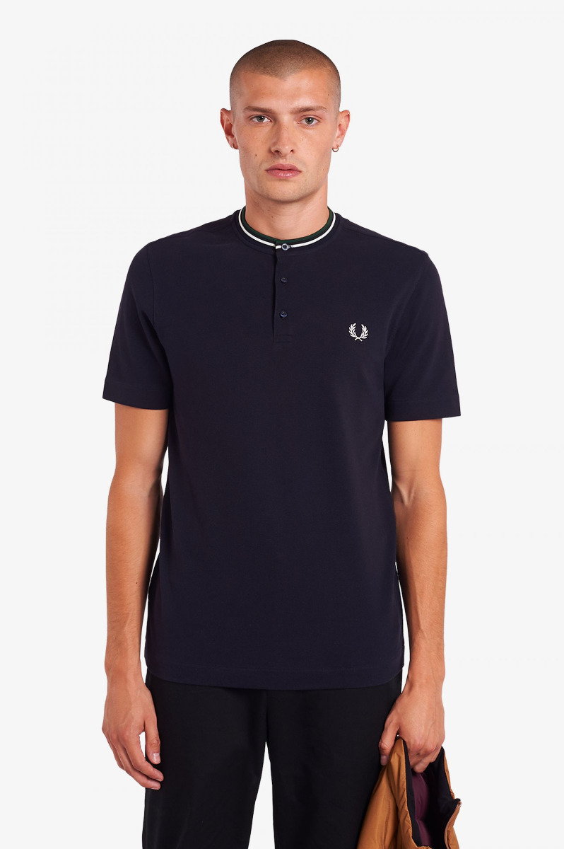 Fred Perry Shirt Henley Navy M9600-M