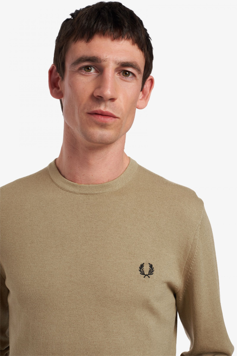 Fred Perry Classic Crew Neck Jumper Warm Stone-XL