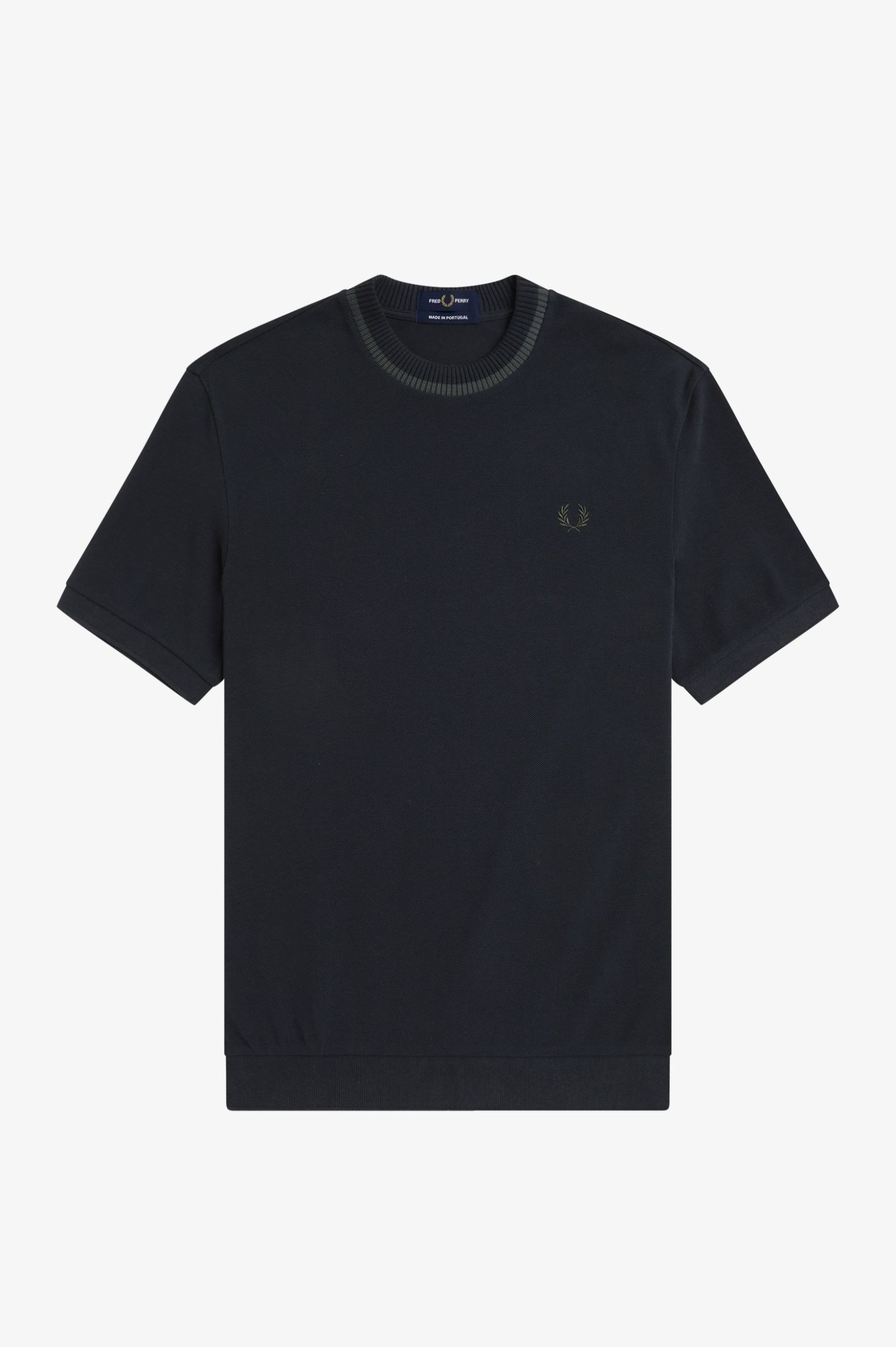 Fred Perry   Made in Portugal Crew Neck Pique T-Shirt (Navy)