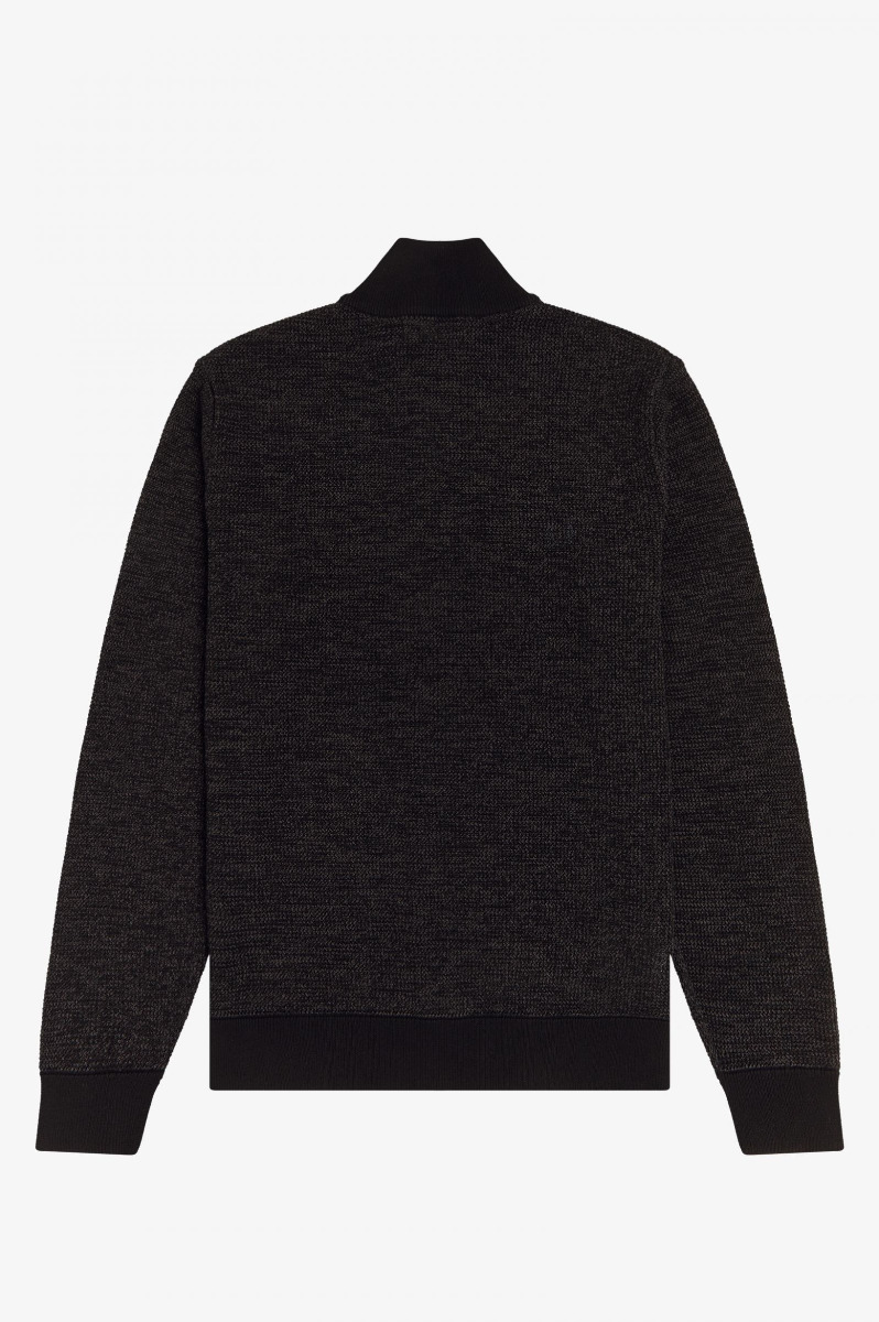 Fred Perry Textured Zip Through Cardigan Black-XL
