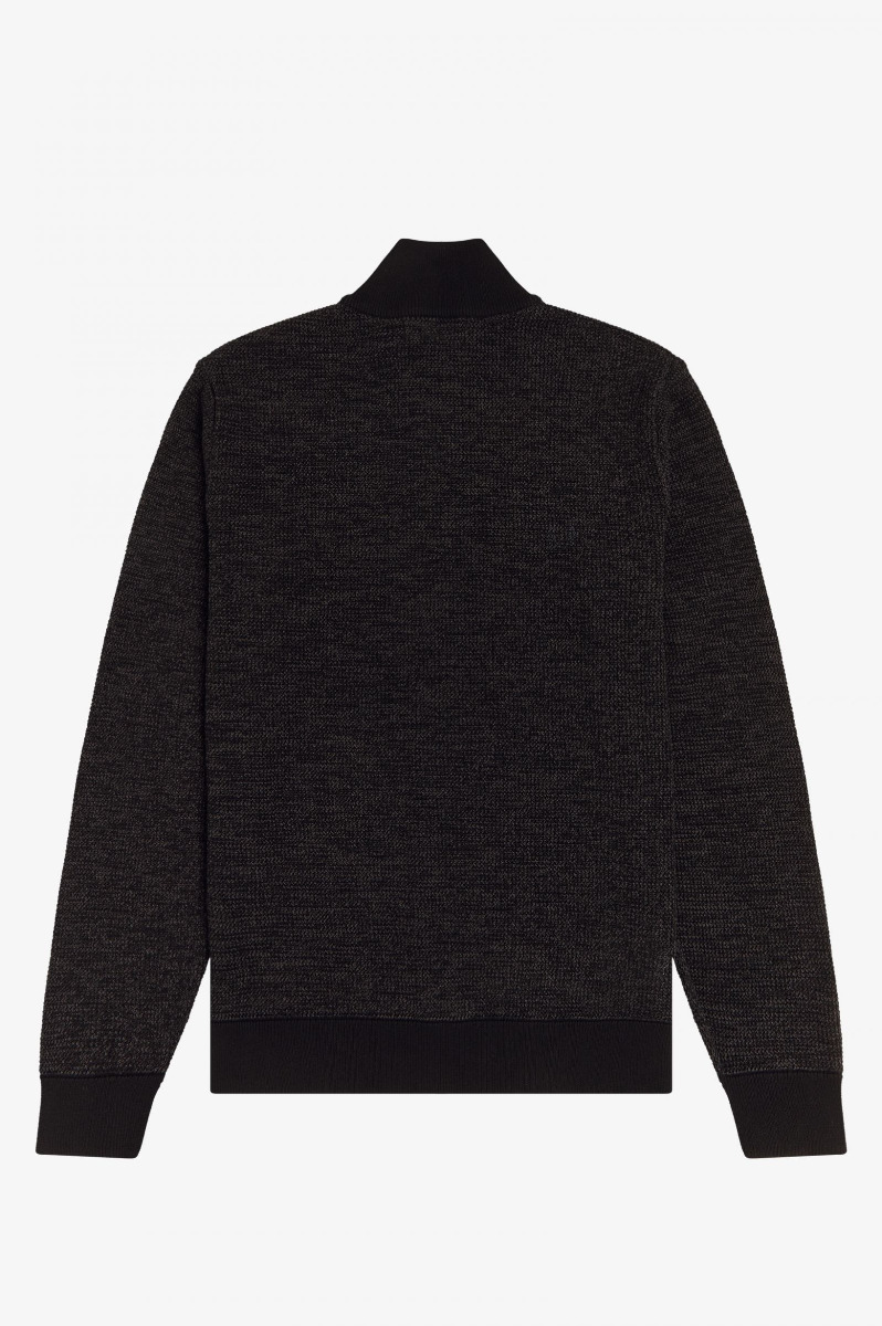 Fred Perry Textured Zip Through Cardigan Black-L